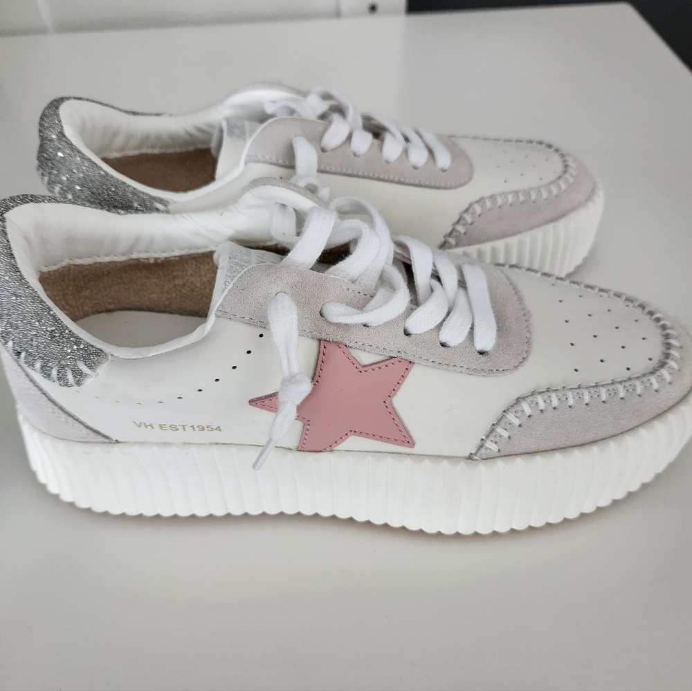 Vintage Havana Platform Sneakers Size 10 Blaze Pink Stone Glitter Like New